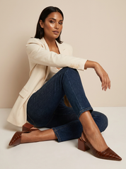 Puntige slingback pumps met blokhak - Vivienne