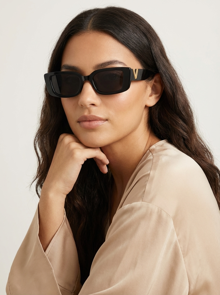 Rechthoekige retro dames zonnebril – Mirella