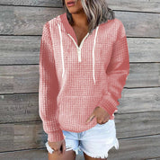 Relaxed dames hoodie met halve ritssluiting