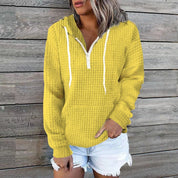 Relaxed dames hoodie met halve ritssluiting