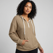 Relaxed dames hoodie met halve ritssluiting