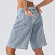 Relaxed denim dames bermuda short – Mila