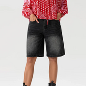 Relaxed denim dames bermuda short – Mila