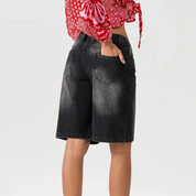 Relaxed denim dames bermuda short – Mila