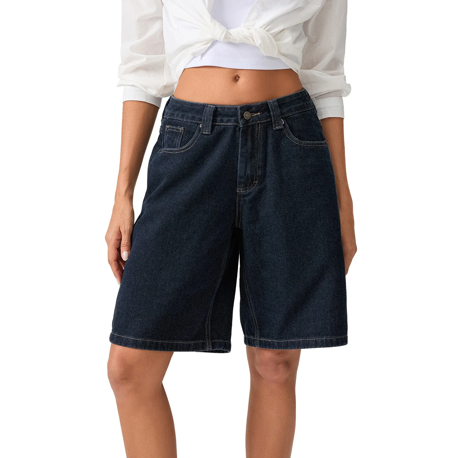 Relaxed denim dames bermuda short – Mila