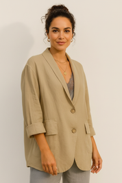 Relaxed fit linnen dames blazer – Celeste