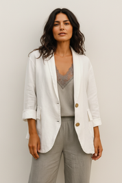 Relaxed fit linnen dames blazer – Celeste