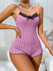 Ribbed lace romper dames – Mariposa