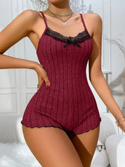 Ribbed lace romper dames – Mariposa