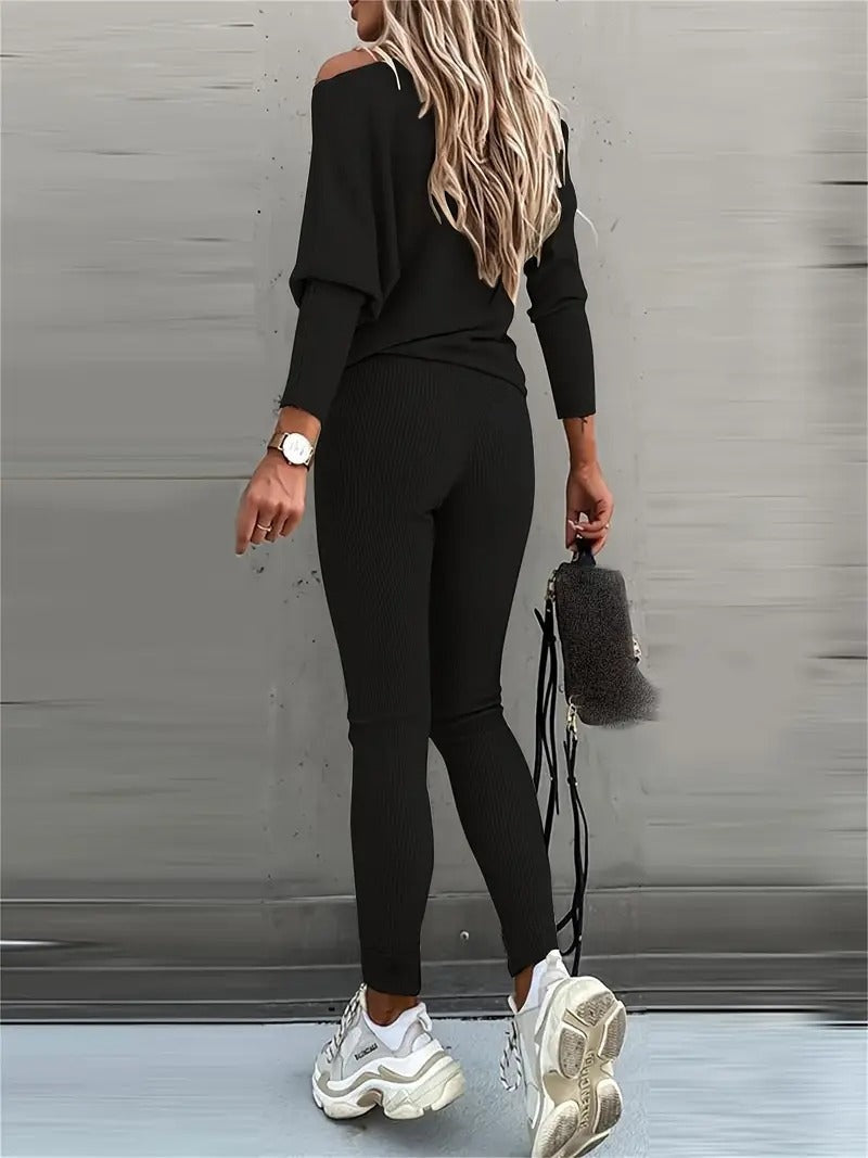 Ribbed two-piece loungewear set – Belaire