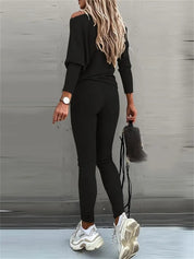 Ribbed two-piece loungewear set – Belaire