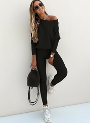 Ribbed two-piece loungewear set – Belaire