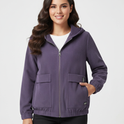 Ribfluwelen dames jas met capuchon – Mila