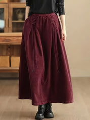 Ribfluwelen maxi damesrok  – Cassia