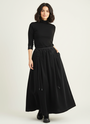 Ribfluwelen maxi damesrok  – Cassia
