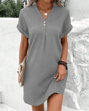 Ribgebreide T-shirt jurk - Emma