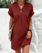 Ribgebreide T-shirt jurk - Emma