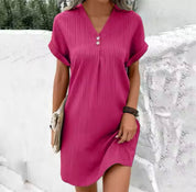Ribgebreide T-shirt jurk - Emma