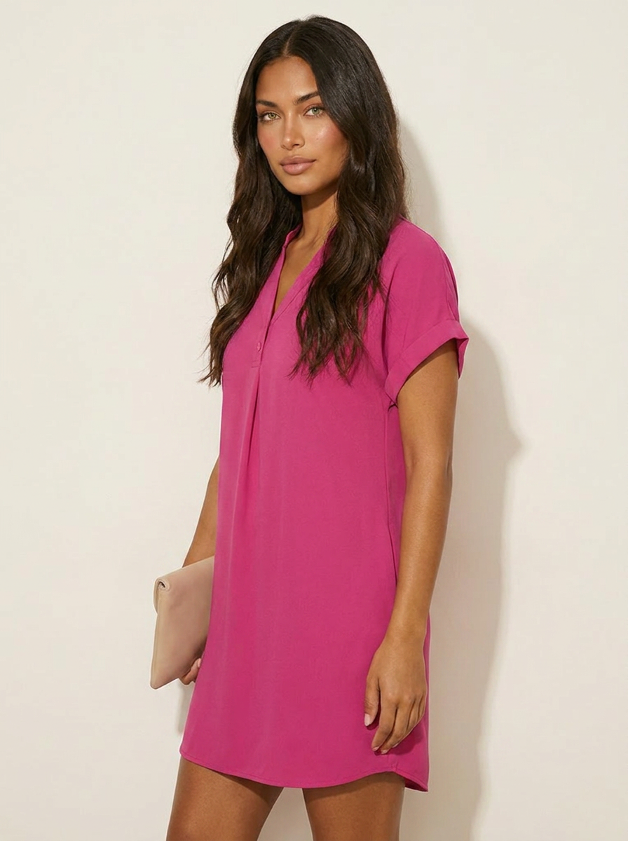 Ribgebreide T-shirt jurk - Emma
