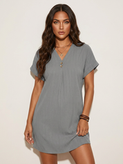 Ribgebreide T-shirt jurk - Emma