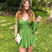 Romantische mini-jurk met zwierige mouwen - Isabella
