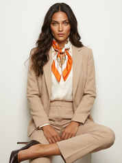 Satijnen dames sjaal met print - Elodie