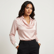 Satijnen drapeer blouse - Elara
