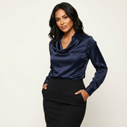 Satijnen drapeer blouse - Elara