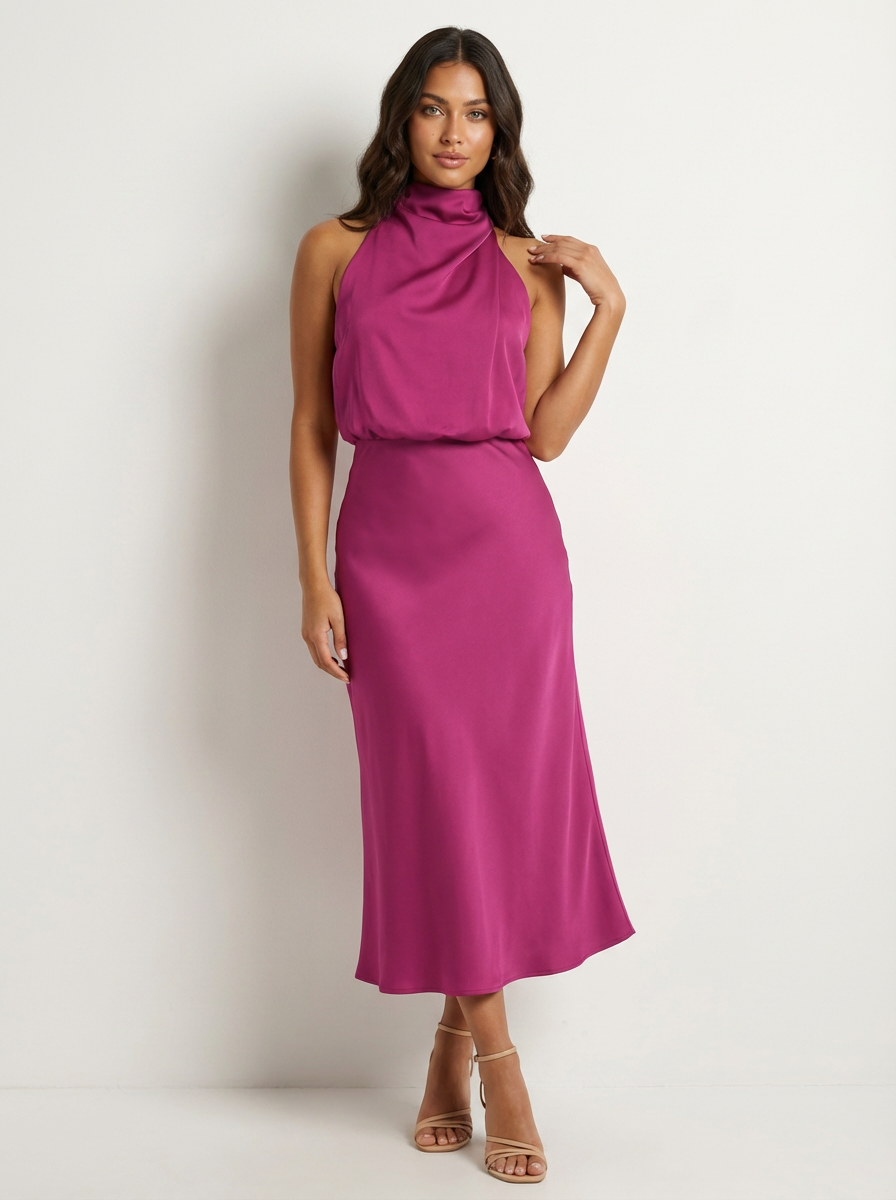 elegante jurk met luxe stof en vrouwelijke pasvorm