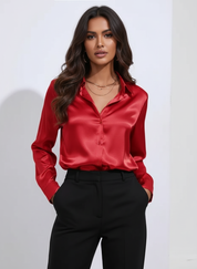 Satijnen dames blouse - Valerie