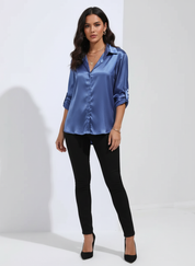 Satijnen dames blouse - Valerie