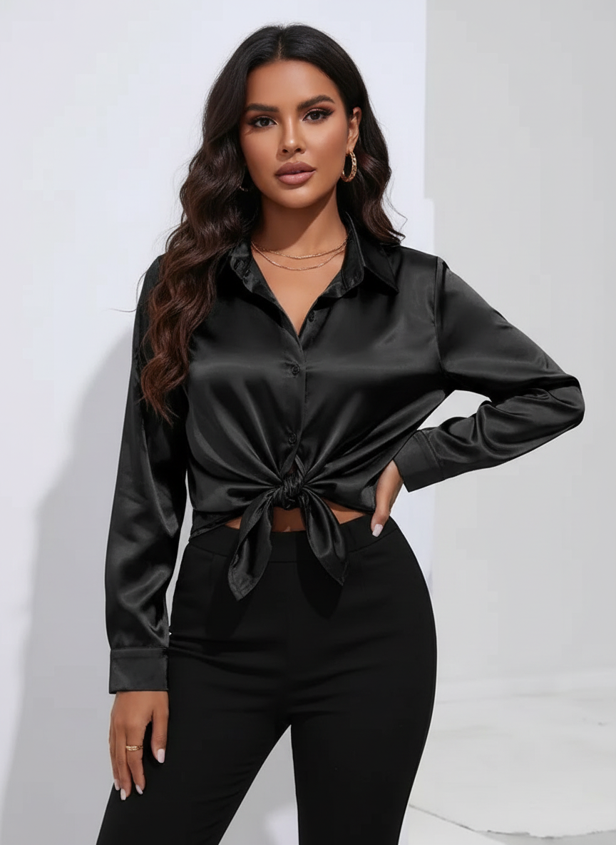 Satijnen dames blouse - Valerie