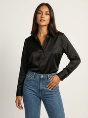 Satijnen dames blouse – Lynn