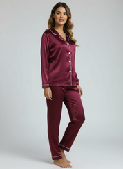 Satijnen dames pyjamaset voor dames