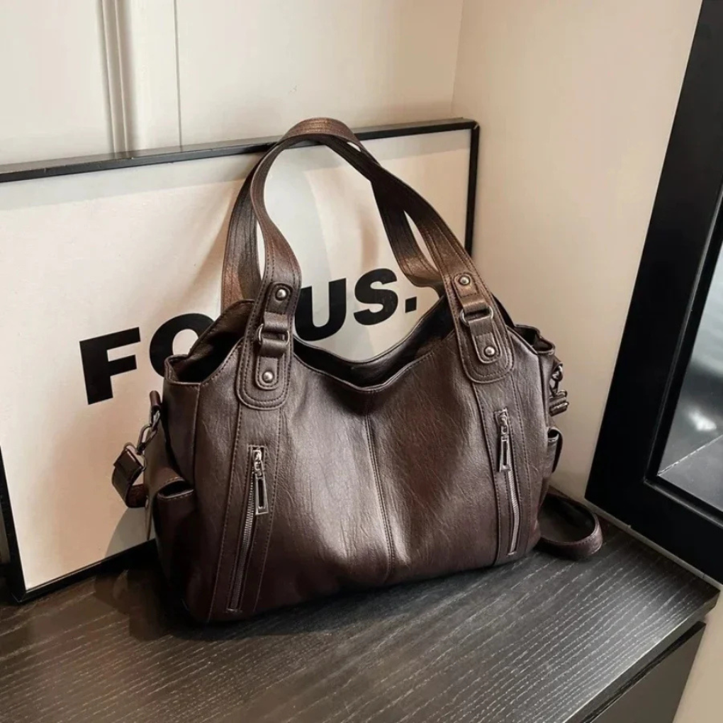 Vegan leather shoulder bag