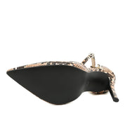 Slangenprint pumps met enkelband en stiletto hak – Vivienne