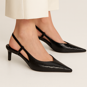 Slangenprint slingback hakken – Isabelle