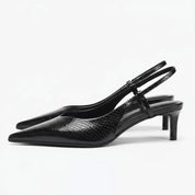 Slangenprint slingback hakken – Isabelle