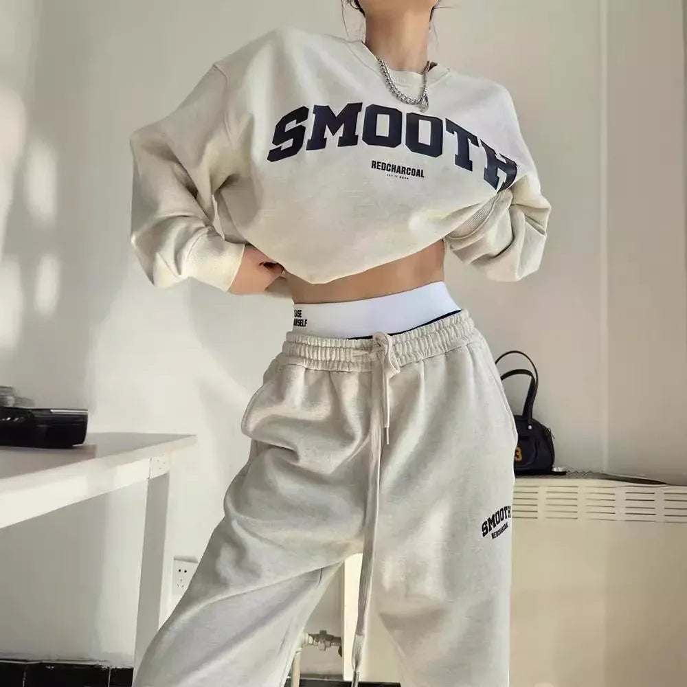 Smooth streetwear jogging set met oversized sweater