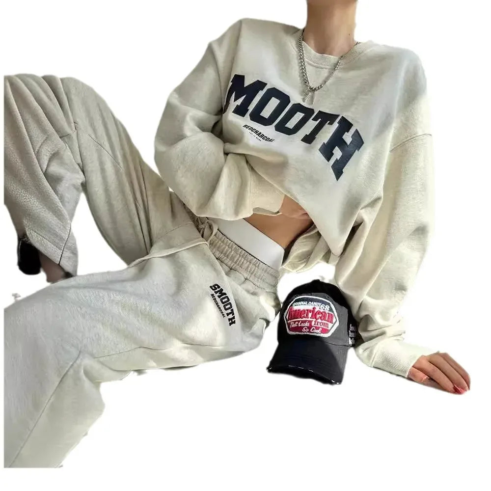 Smooth streetwear jogging set met oversized sweater