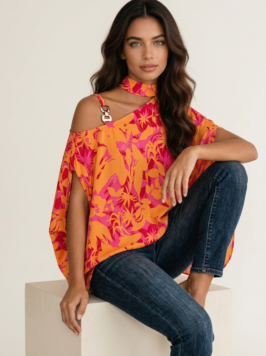Speelse bedrukte dames top – Livia