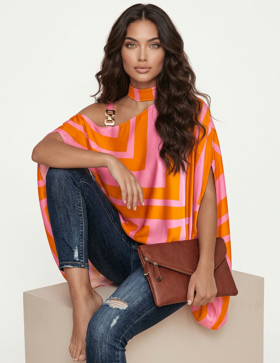 Playful printed women's top – Livia