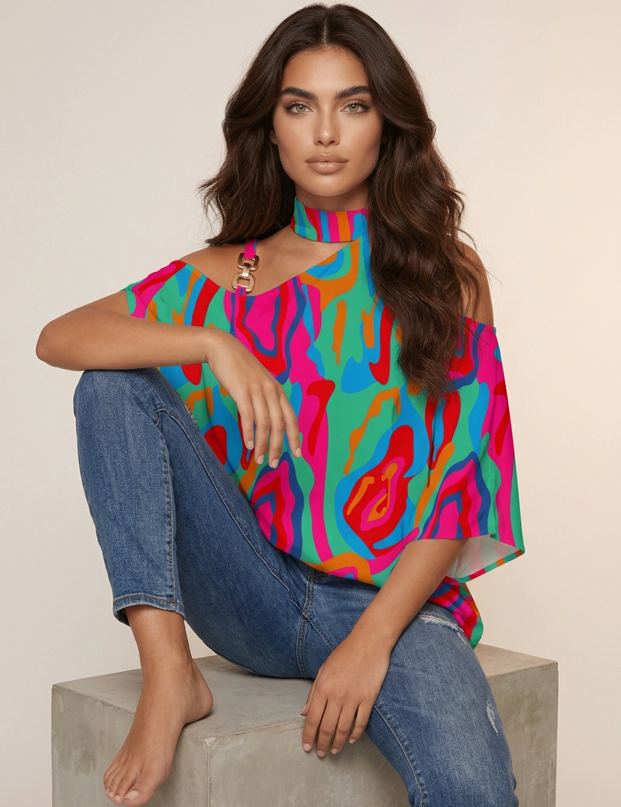 Playful printed women's top – Livia