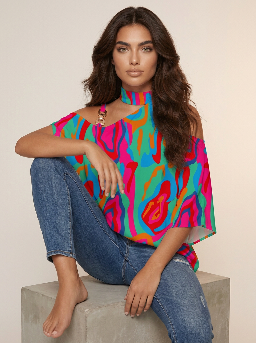 Speelse bedrukte dames top – Livia