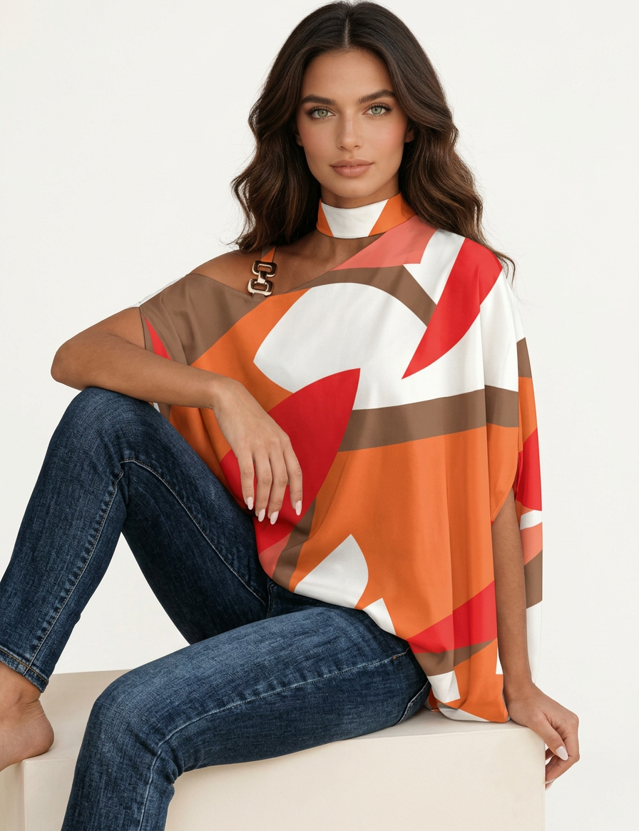 Playful printed women's top – Livia