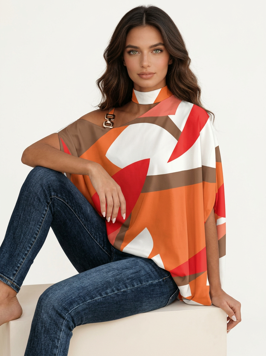 Speelse bedrukte dames top – Livia