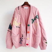 Speels gebreid dames vest met patchwork details – Demi