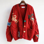 Speels gebreid dames vest met patchwork details – Demi