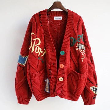 Speels gebreid dames vest met patchwork details – Demi