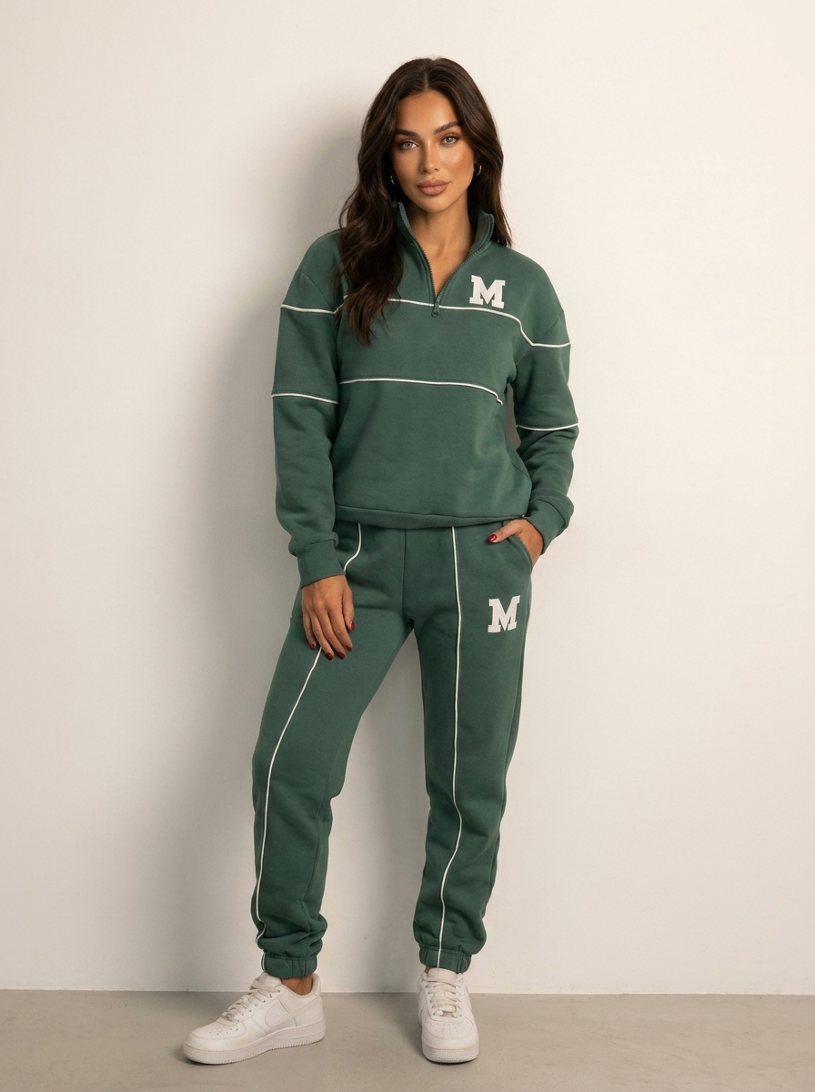 Sportieve lounge set met halve rits - Mila